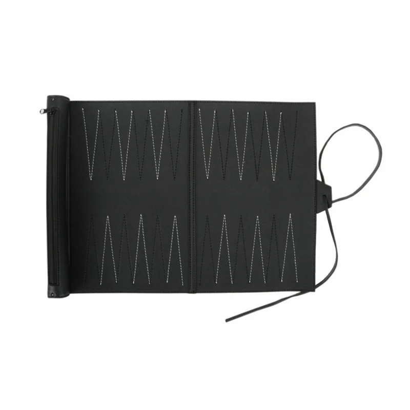 【AA04】Roll Up Backgammon Sets Portable Travel Board Game Set For Adults And Kids Foldable PU Classic Chess Board Roll-Up Easy In