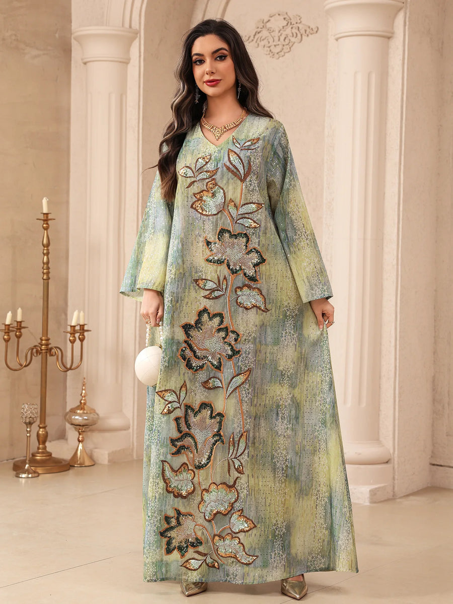 Flowers of Light – The Sequined Eid Djellaba for the Muslim Woman in America