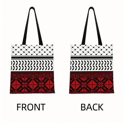 Red & Black Geometry – Traditional Pattern Large Capacity Tote