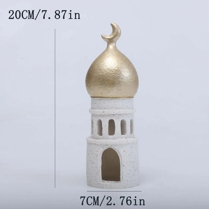 Middle Eastern Style Resin Statue Decor Kaaba Dome Castle House Mosque Islamic Desktop Ornament Islamic Theme Ramadan Muslim