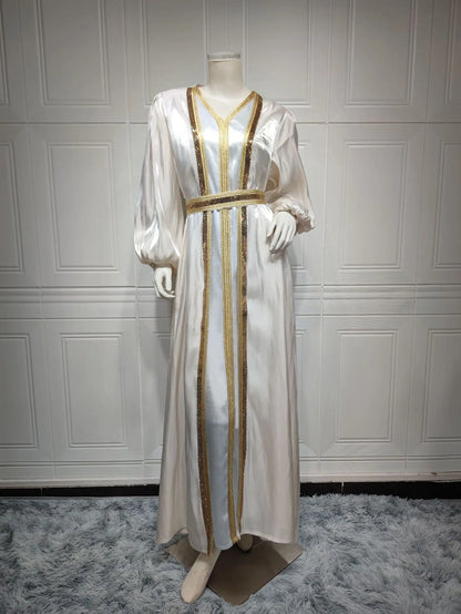 Autumn in Arabia – 2-Piece Button Kaftan Set for the Muslim Woman in America