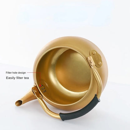 Gold Aluminum Arabic Coffee Kettle – Large Capacity Teapot, 0.75-4L