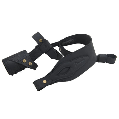 WAYNE'S DOG 1 Combo LeatherRifle Gun No Drill Harnessed Buttstock Holder with Barrel Mount with Matched Gun Sling Shoulder Strap