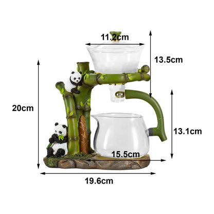 Kungfu Glass Tea Set Magnetic Diversion Rotating Semi Automatic Glass Teapot for Table Decor Office Birthday Gift New Year Home