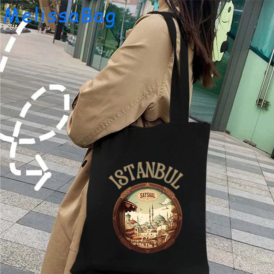 Istanbul in Watercolor – Sultan Ahmed & Galata Skyline Tote