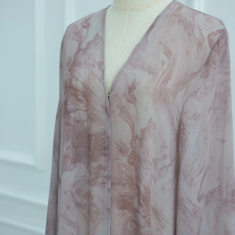 Tie-Dye Summer – The Front Open Abaya with Scarf for the Muslim Woman in America