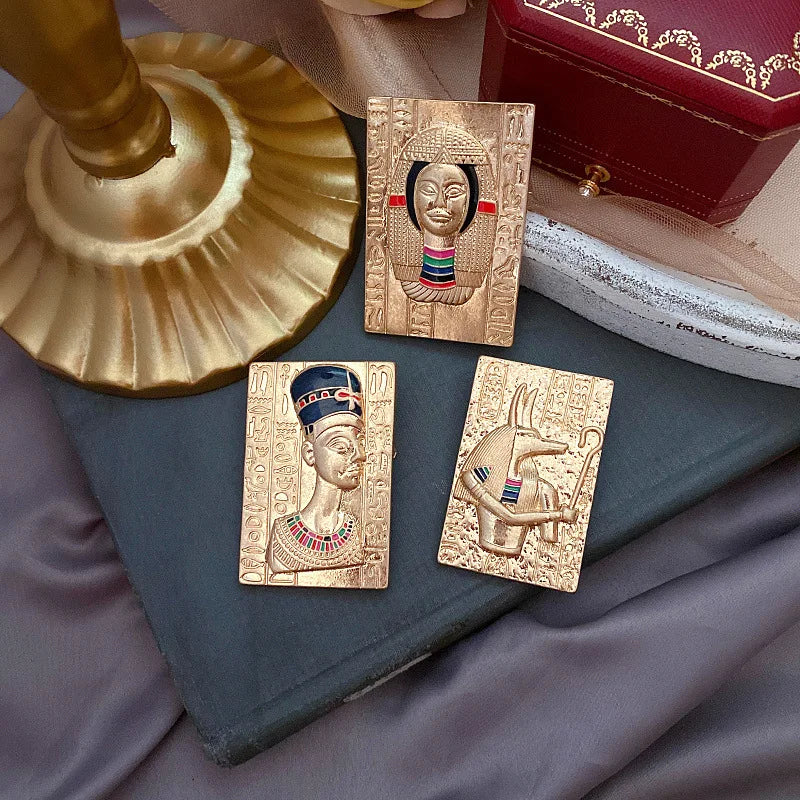 Baroque Egyptian Pharaoh Brooch – Luxury Gold Pin, Wedding & Party Accessory