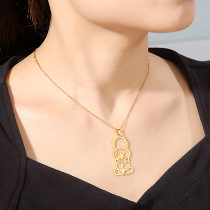 LIKGREAT Fashion Jewelry Handala Hanzala Palestine Stainless Steel Necklace Boy Pendant Chain Necklace Gift for Women Men New