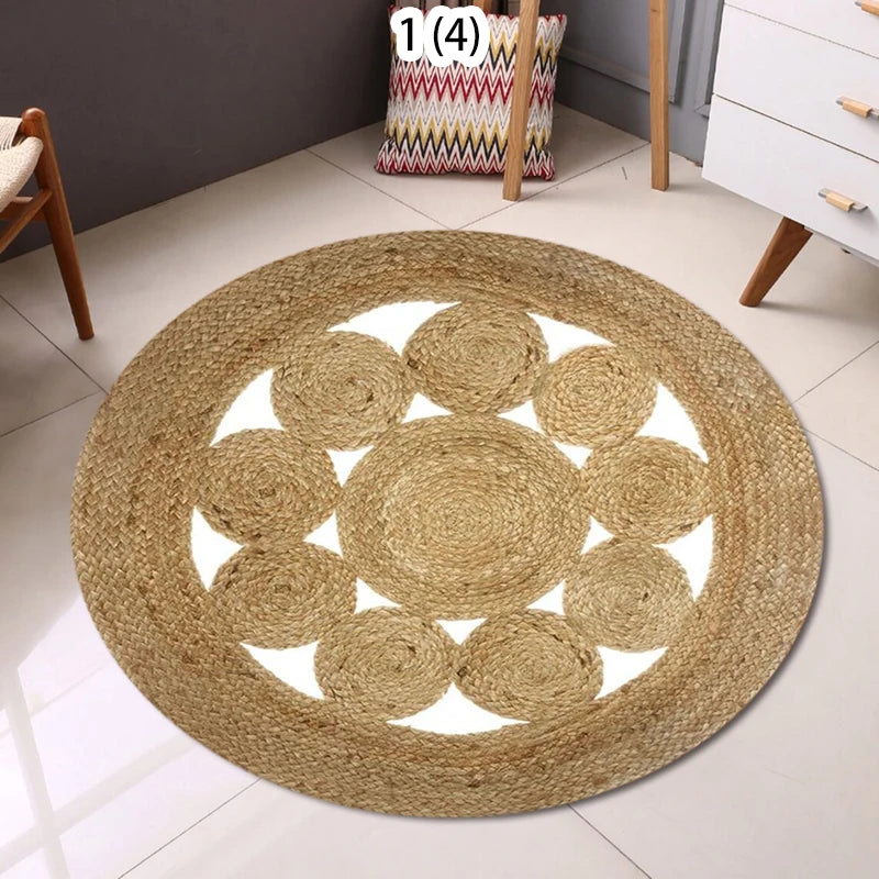 The Woodland Circle – Bohemian Wood-Patterned Anti-Slip Area Rug