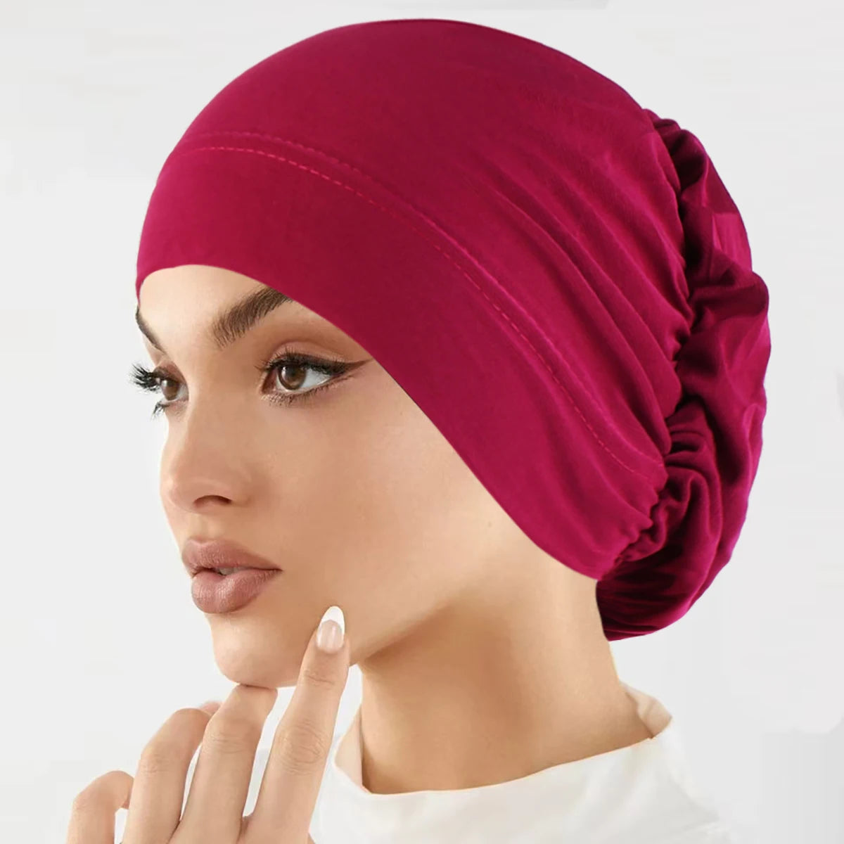 Muslim Fashion Women Hijabs Soft Stretch Solid Color Turban Hat Cancer Chemo Beanies Caps Headwear Headwrap Hair Accessories