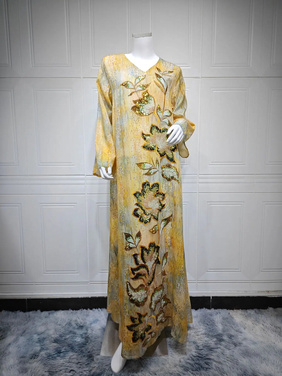 Flowers of Light – The Sequined Eid Djellaba for the Muslim Woman in America