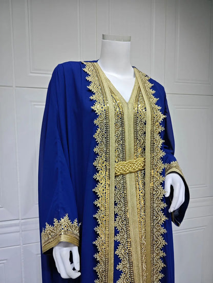 Eid Grace – 2-Piece Lace-Up Cardigan Set for the Muslim Woman