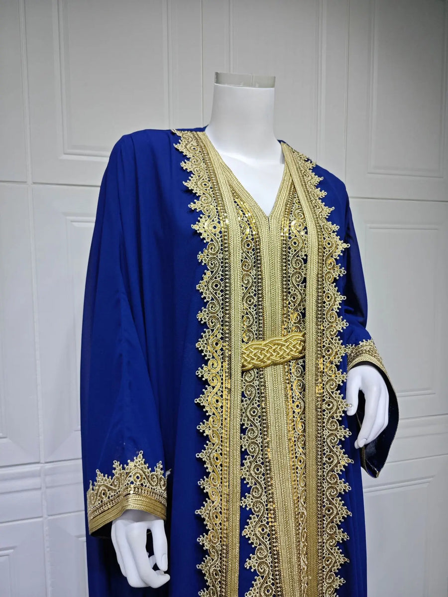 Eid Grace – 2-Piece Lace-Up Cardigan Set for the Muslim Woman