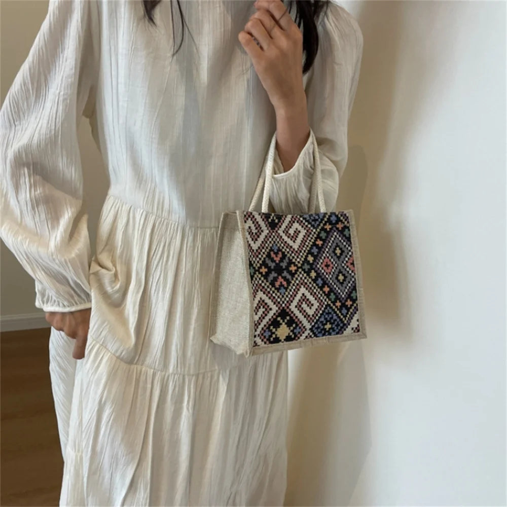 The Linen Garden – Flower Pattern Designer Tote for the Woman on the Move