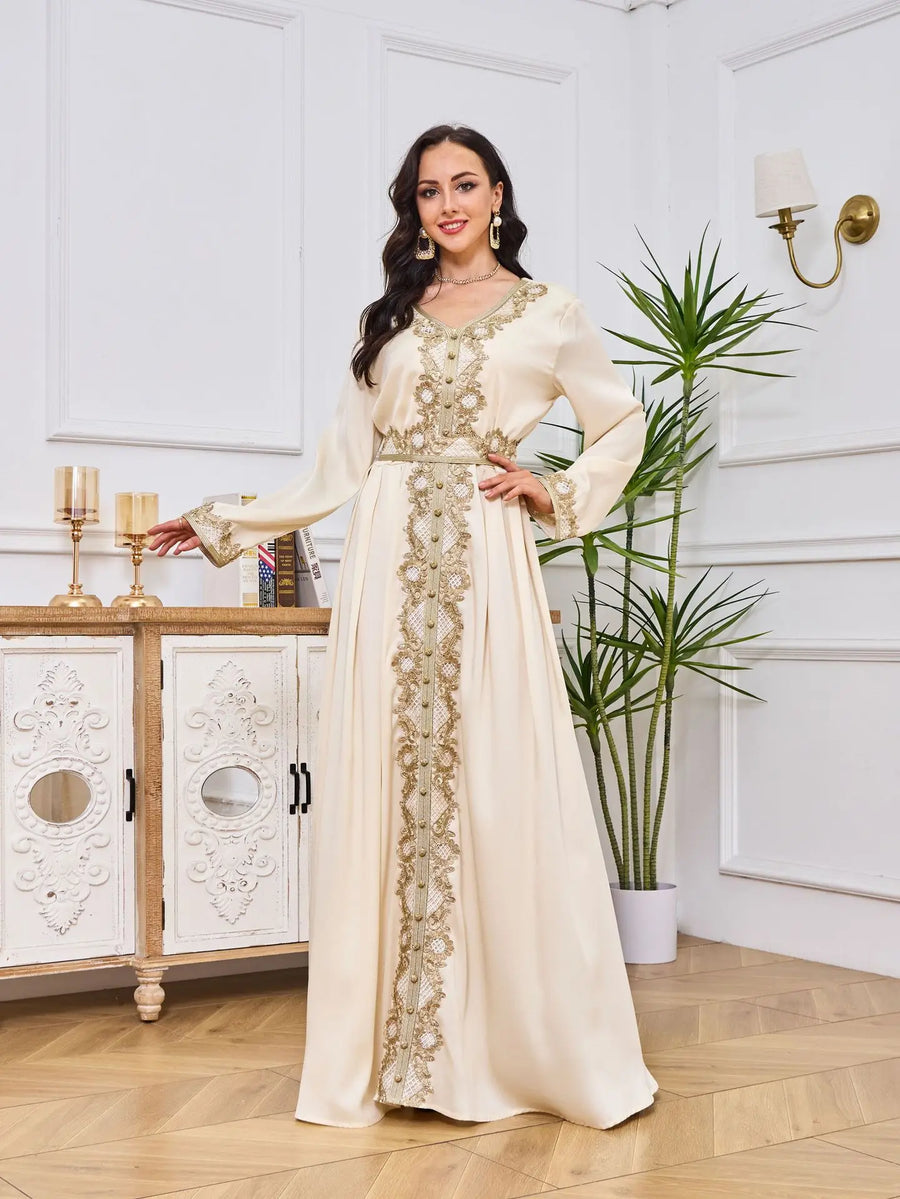 Lace & Legacy – Embroidered Party Abaya for the Arab Woman in America