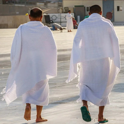 Men Ihram Prayer Outfit White Robe for Hajj Umrah Pilgrimage Middle East Arab Islamic