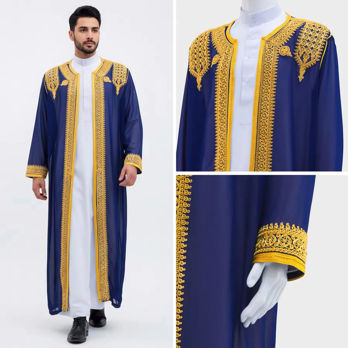 Men's Muslim Clothing Modest Fashion Abaya Thobes  for Muslim Men Modesty Dress Code Islamic Wear for Men