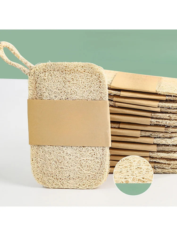 The Loofah Six – Natural Bamboo Fiber Exfoliating Sponges (6-Pack)