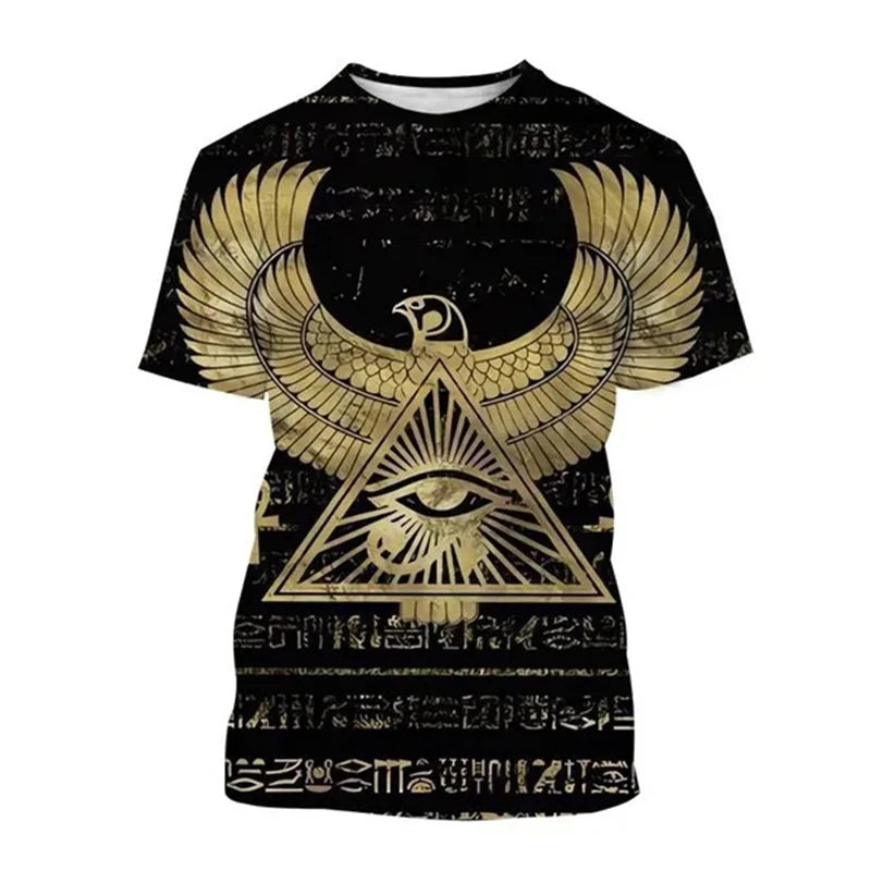 Pharaoh 3D Graphic T-Shirt – Unisex Egyptian Summer Tee, Oversized Casual Top