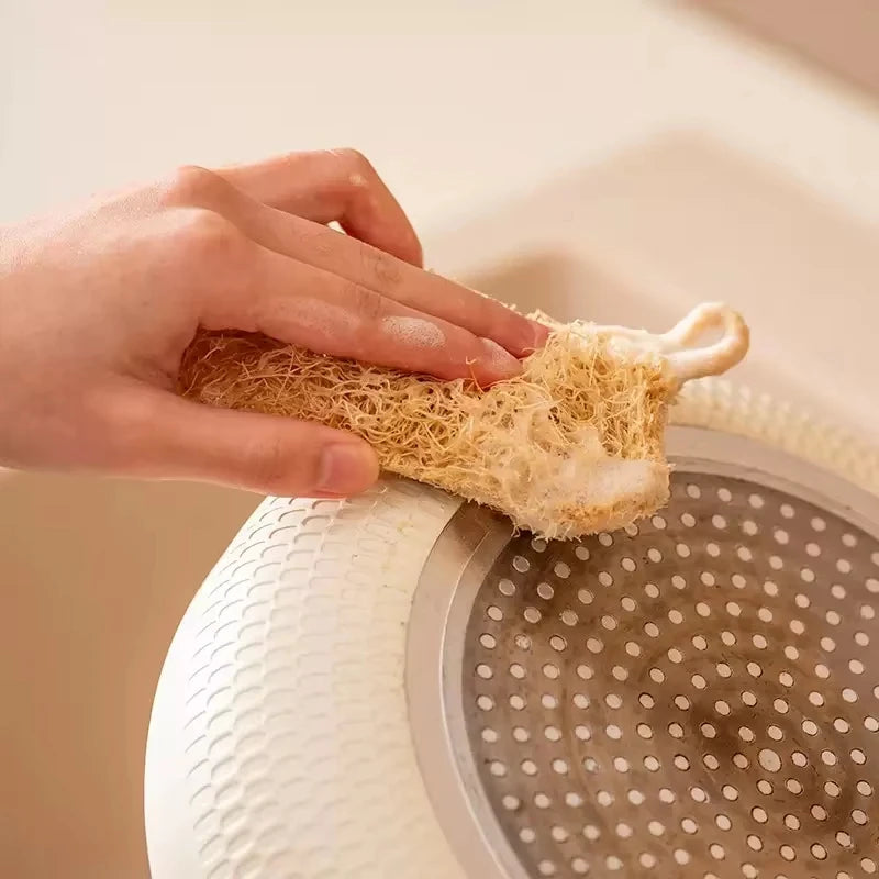 The Loofah Six – Natural Bamboo Fiber Exfoliating Sponges (6-Pack)