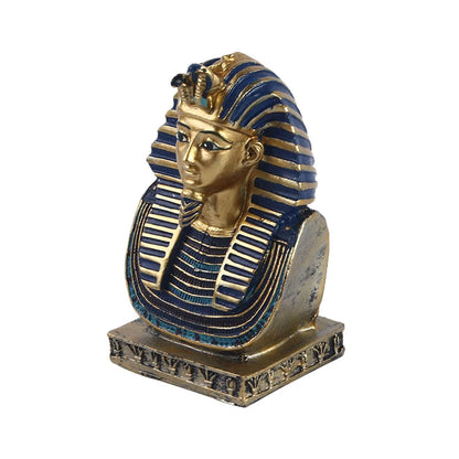 Pharaoh Head Resin Ornament – Egyptian Cleopatra & Pyramid Desktop Decor Gift