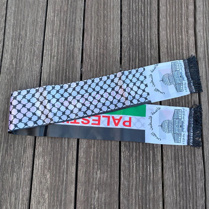 xvggdg   14*130cm   Palestine flag Custom Scarf palestine national day Scarf Printing Satin Palestinian Scarf