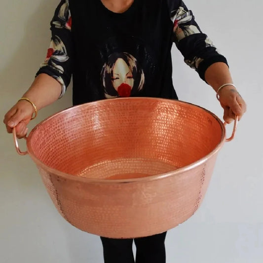 Handmade Pure Copper Customized Stew Jam Pot Thick Soup with Handle Deep Tableware