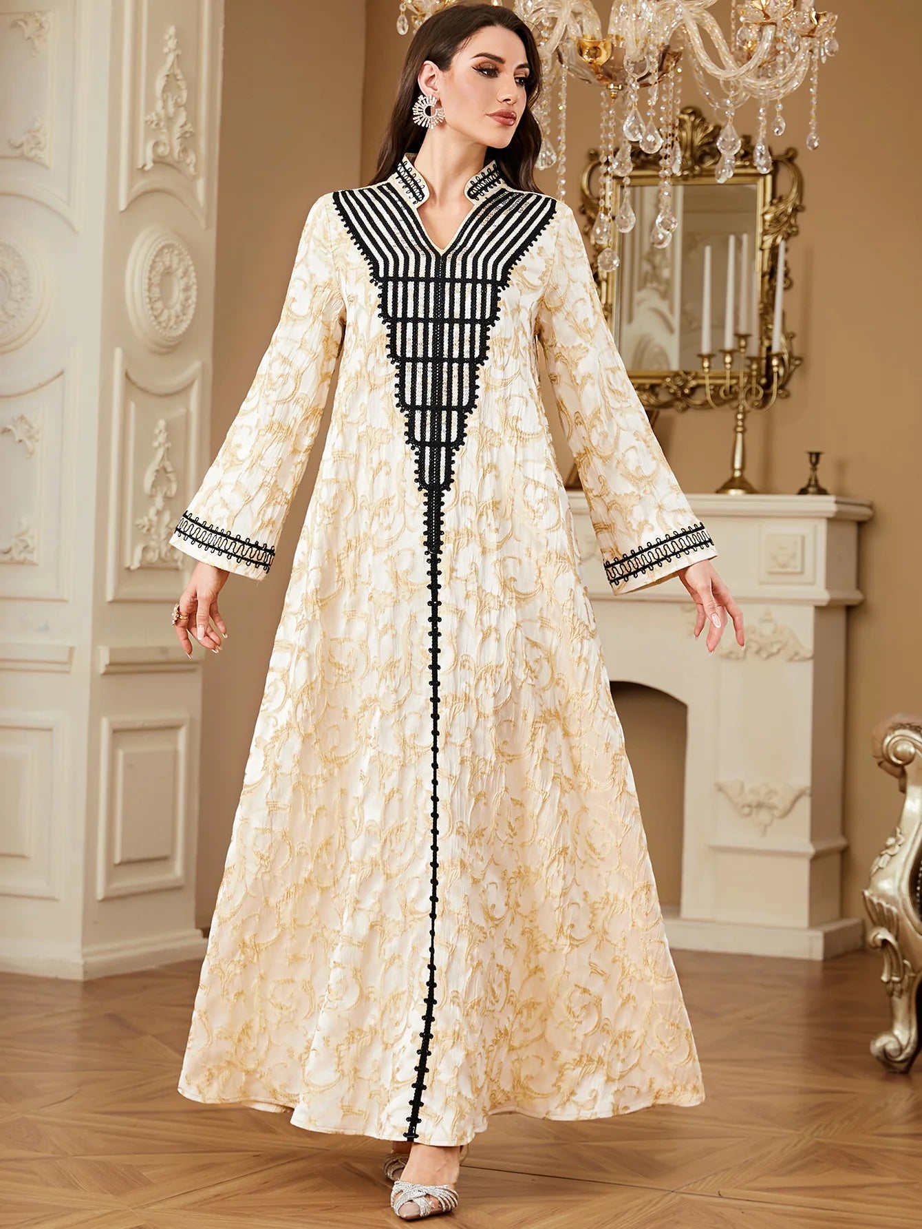 Eid Ramadan Embroidery Abaya Dubai Kaftan Muslim Dress for Women Islam Jalabiya Caftan Marocain Femme Robe Longue Vestidos Largo