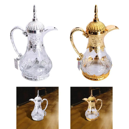 Arabic Glass Coffee Carafe – 1600ml Versatile Teapot for Eid, Travel & Gatherings
