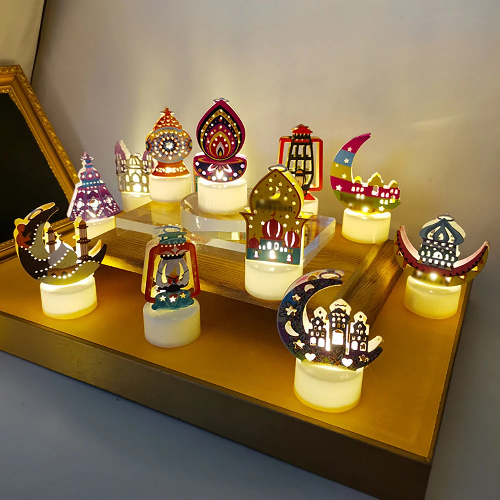 1Pc Home Eid Al Adha Al-Fitr Islam Middle East Muslim Party Decoration Candle Light 2026 Eid Mubarak Decor Ramadan Decoration