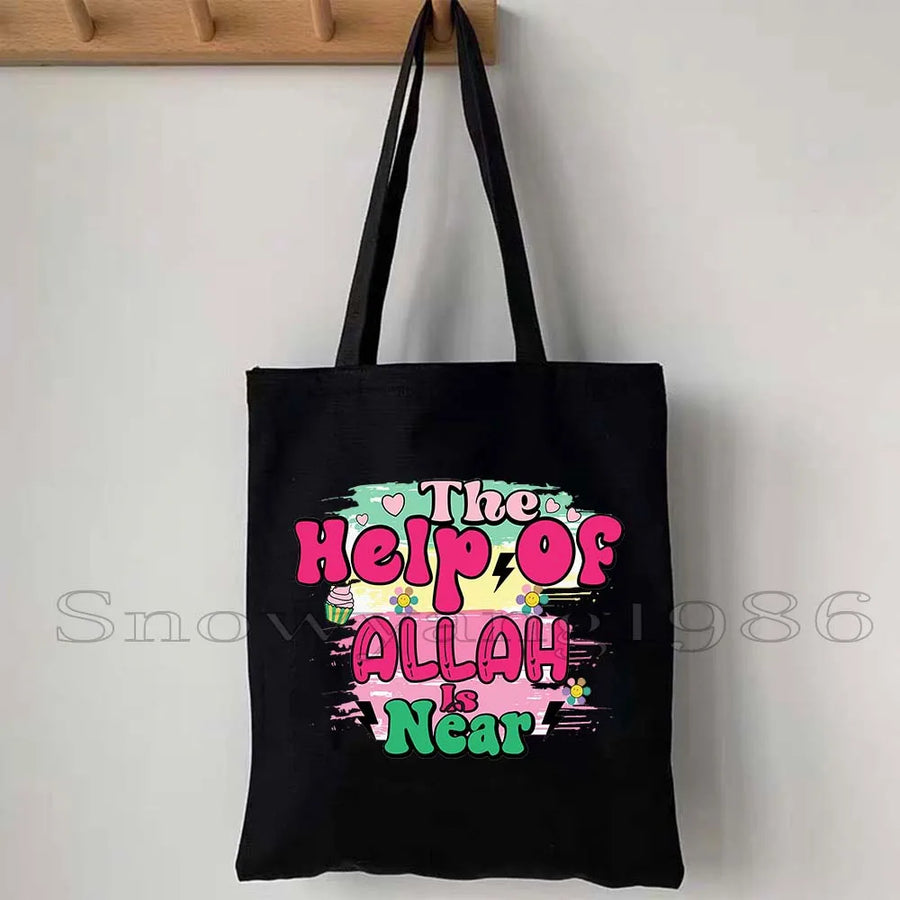Ya Hussain – Iraqi Flag Bismillah Canvas Shoulder Tote