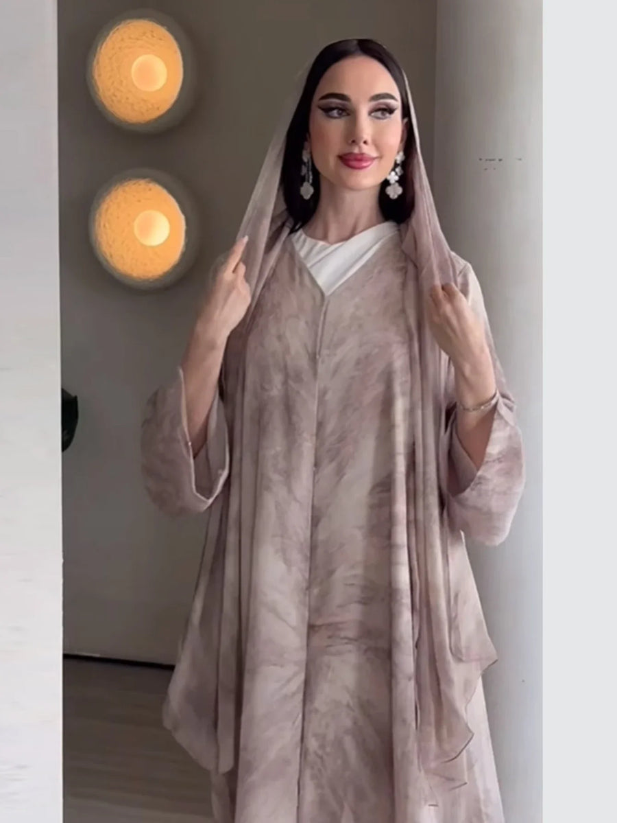 Printed Blessings – Cardigan Scarf Set for the Muslim Woman in America