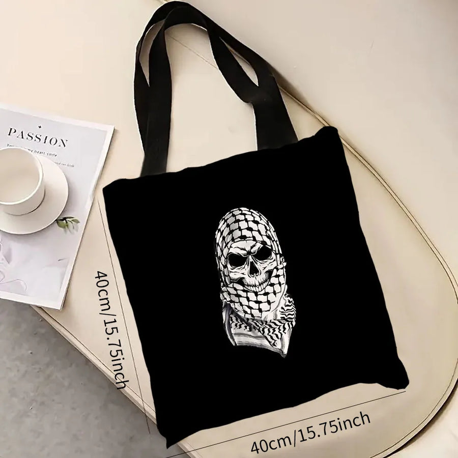 Heart Peace Floral Shoulder Bag – Arabic Calligraphy Keffiyeh Tatreez Art