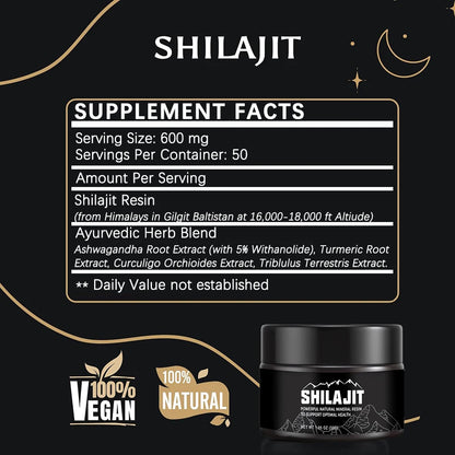 Original Siberian Pure Shilajit with Fulvic Acid & Trace Minerals & 85+ Humic Acid Supplement Gel for Energy & Immune System