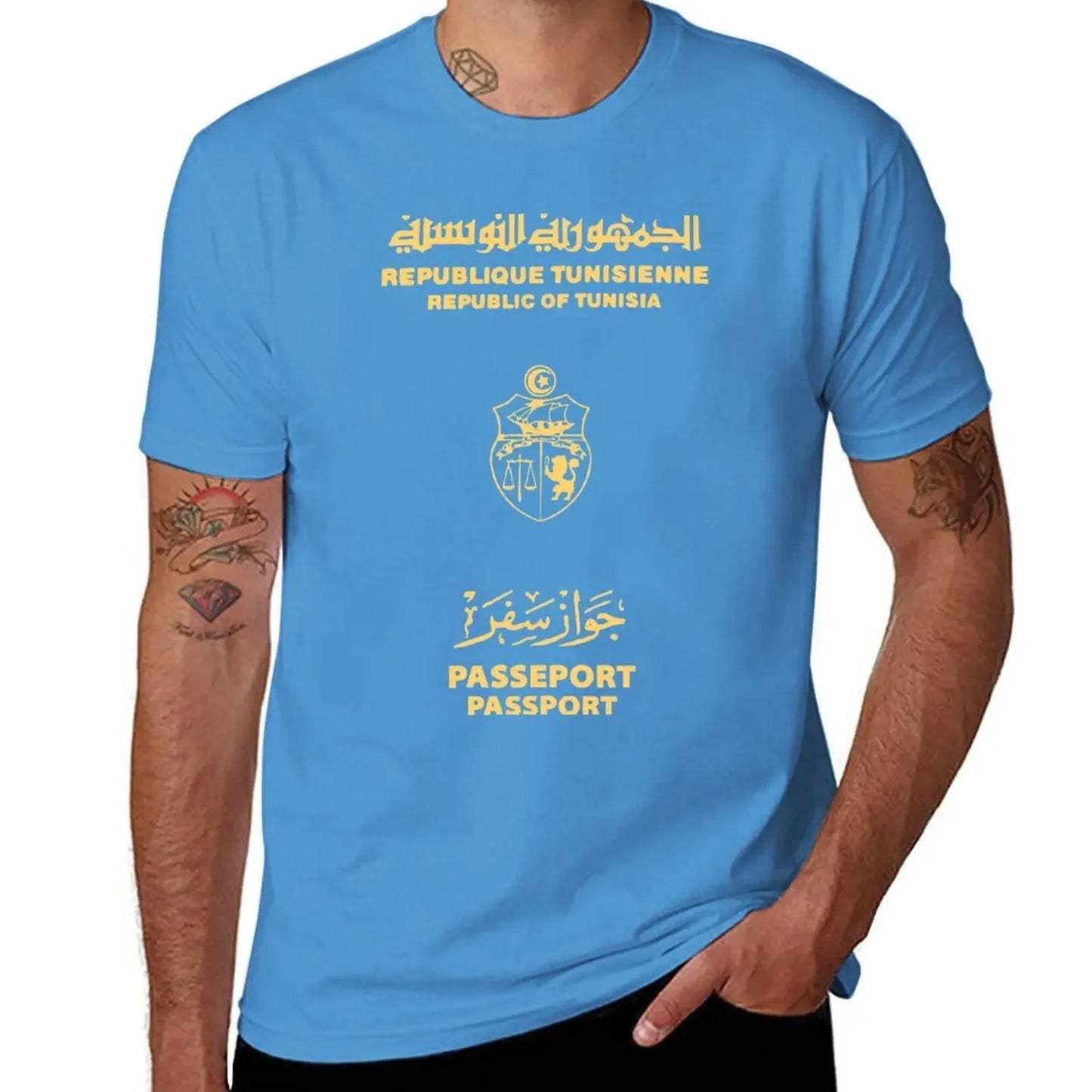 Tunisia Tunisian passport T-Shirt Short sleeve tee boys animal print T-shirt men mens designer clothes new in tops & tees manga