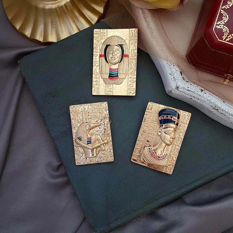 Baroque Egyptian Pharaoh Brooch – Luxury Gold Pin, Wedding & Party Accessory