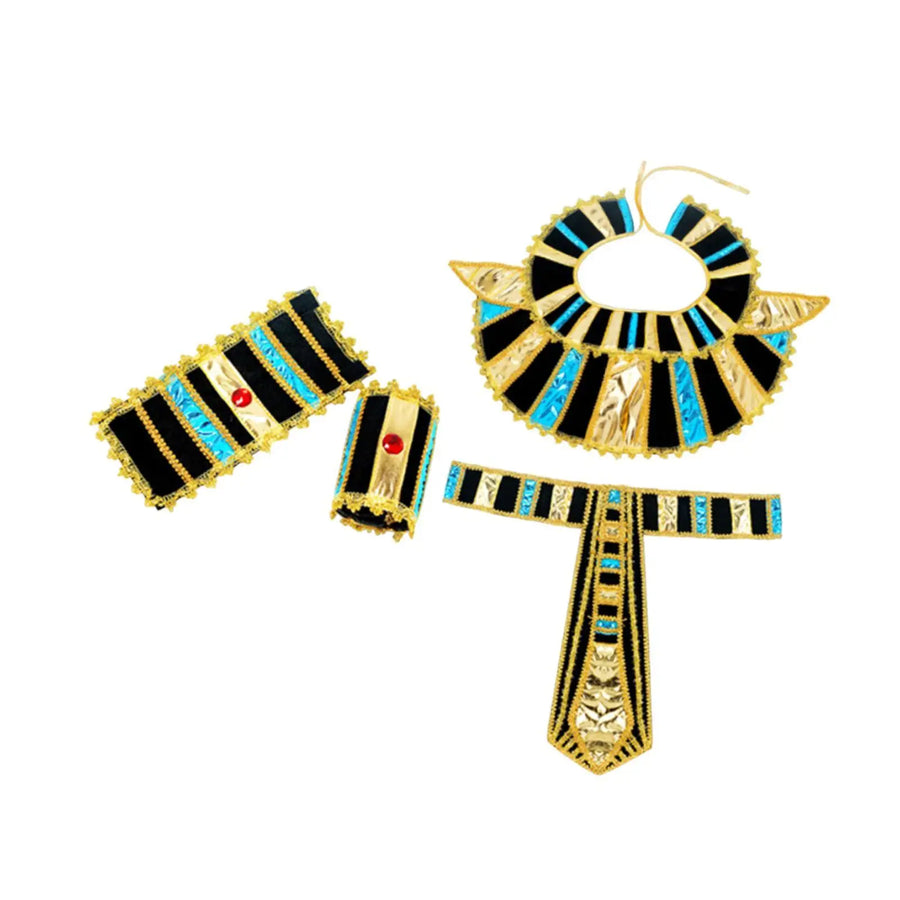 Pharaoh Costume Accessories – Egyptian Themed Event Set for Men's Birthday & Photoshoot