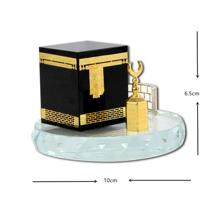 Minimalist Round Three-Piece Crystal Ornament Set, Muslim Ramadan and Eid al-Fitr Complete Home Decor Gift Box Set