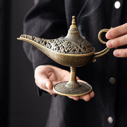 Antique Style Lamp Metal Incense Burner Scented Unscented Candle Holder Home Decor Gift Arabic Incense Burner【Homeclub】