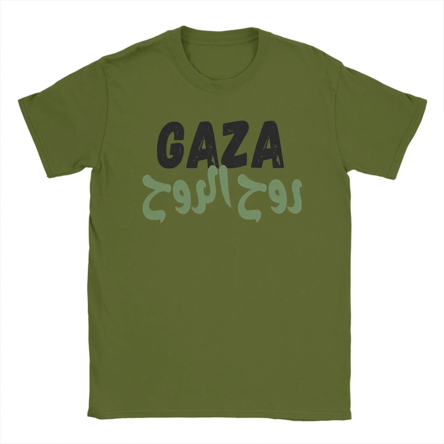 Gaza T Shirt for Men Cotton Humorous T-Shirt Round Collar  Tee Shirt Short Sleeve Clothing Birthday Gift