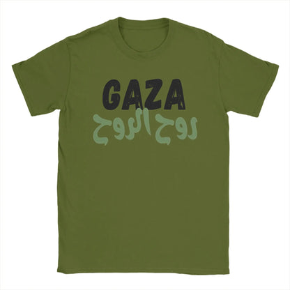 Gaza T Shirt for Men Cotton Humorous T-Shirt Round Collar  Tee Shirt Short Sleeve Clothing Birthday Gift