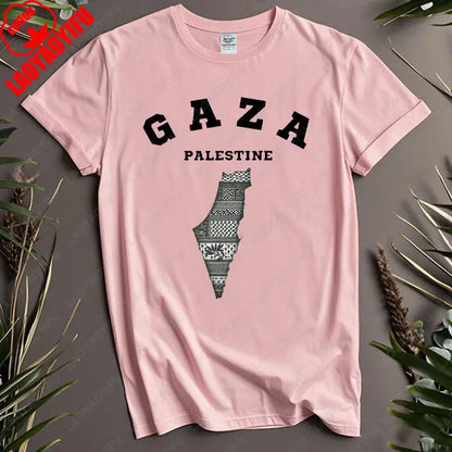 Harajuku Gaza P-Palestine Unisex T-Shirt Activist Statement Shirt Festival Apparel Loose Casual Comfort Cotton Short-sleeve Tees
