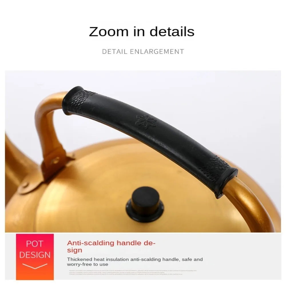 Gold Aluminum Arabic Coffee Kettle – Large Capacity Teapot, 0.75-4L