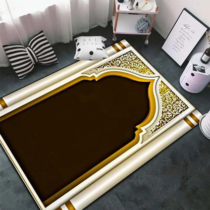 Soft Islamic Prayer Rug for Muslim Women, Elegant Carpet, Home Decoration Portable Prayer