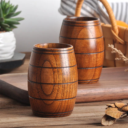 Handmade Spruce Wood Cups – Natural Big Belly Mug for Tea, Coffee & Milk