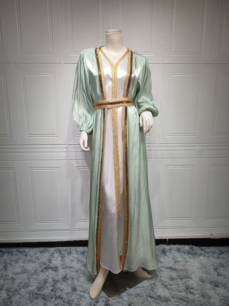 Autumn in Arabia – 2-Piece Button Kaftan Set for the Muslim Woman in America