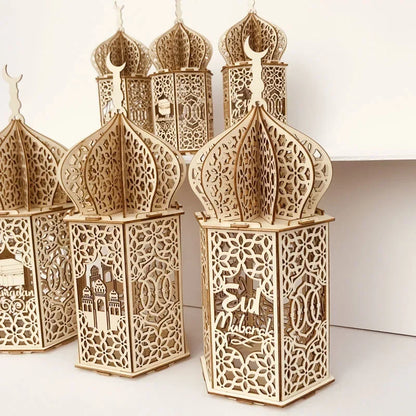 The Wooden Eid Pendant with LED Candlelight – Warmth That Glows with Faith