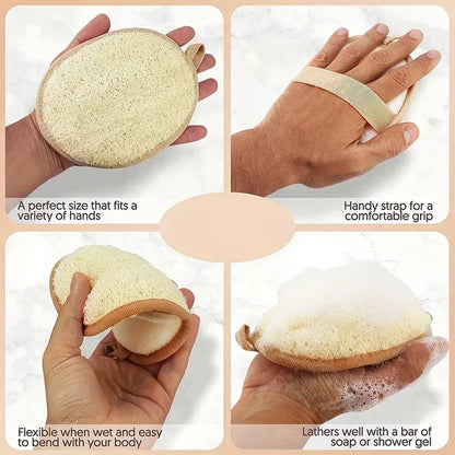 1/2Pcs Natural Loofah Skin Bath Wipes  Foaming and Mud Scrubbing Bath Wipes Bath Towels Bath Flower Accessories