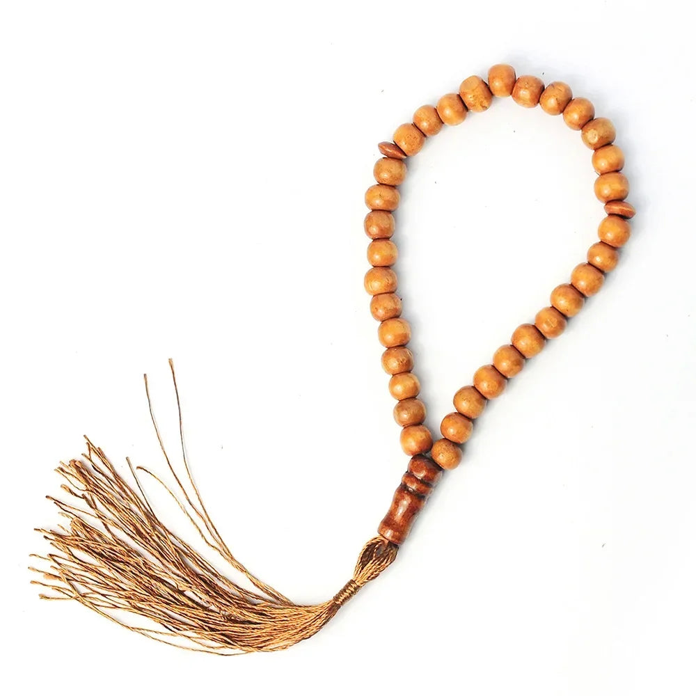 1pcs Wooden Tasbih Prayer Beads 99 Muslim Prayer Beads Islamic Handheld Prayer Beads Muslim Rosary Beads Bracelet with Tassel