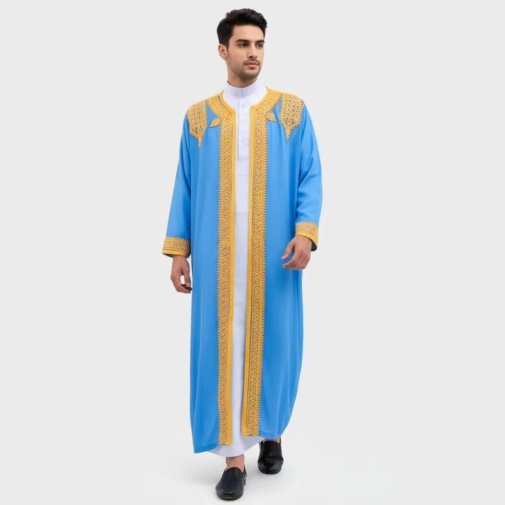 Men's Muslim Clothing Modest Fashion Abaya Thobes  for Muslim Men Modesty Dress Code Islamic Wear for Men